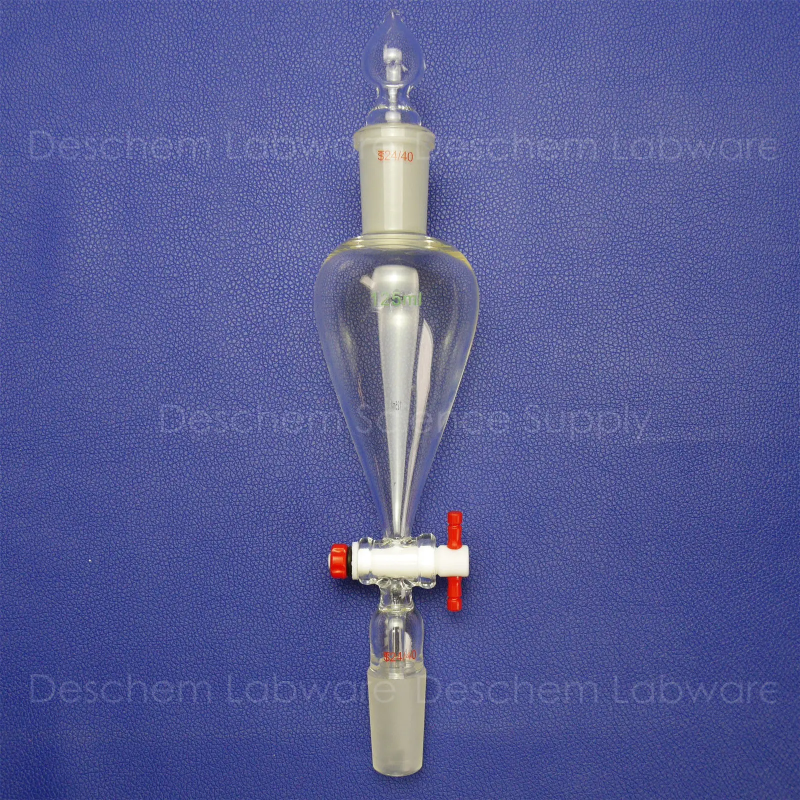 125ml 24/40 Lab Pyriform Separatory Funnel PTFE Stopcock Ground Joints | Канцтовары для офиса и дома