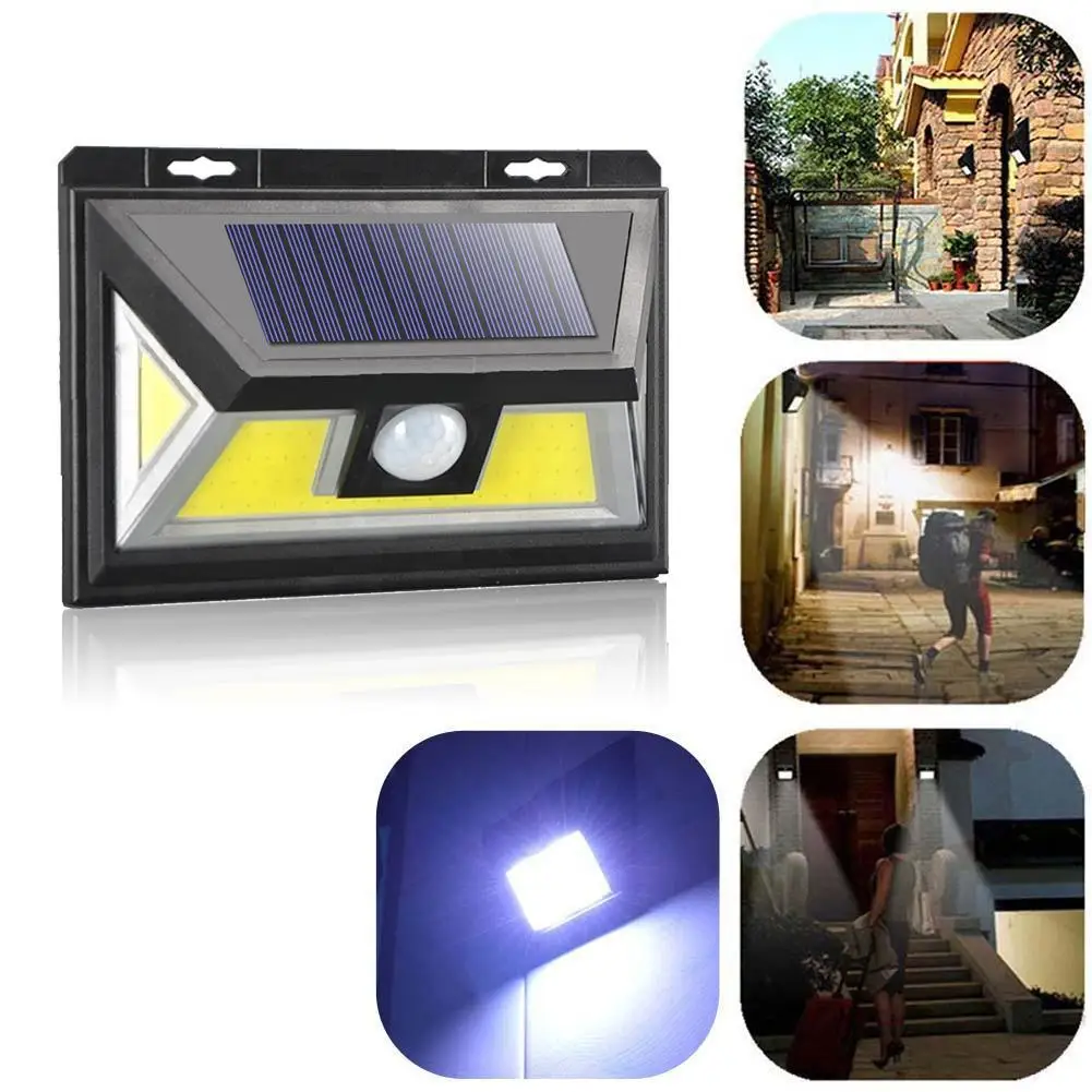 2000LM 80 COB Солнечная лампочка наружная садовая лампа украшение 118 LED датчик движения