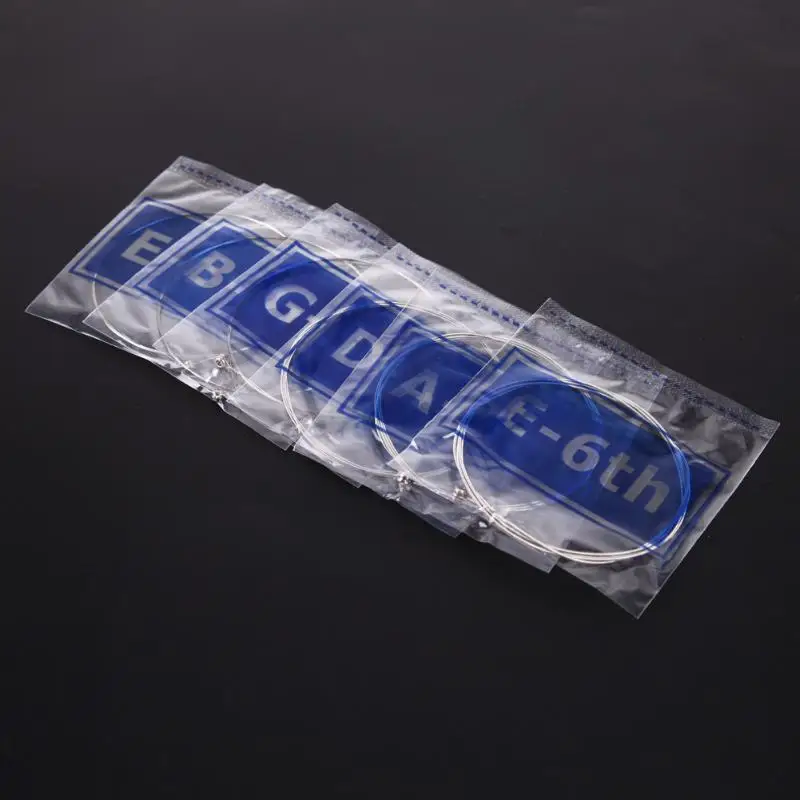 

6Pcs/ Set Guitar Strings Hexagonal Carbon Stee Nickel Plated Steel Guitar Strings for Electric Guitars 2017 New Arrival