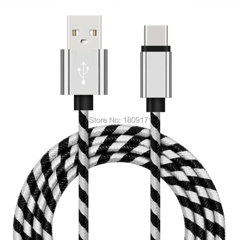 1 м 25 см 2A быстрой зарядки USB кабель с нейлоновой оплеткой из алюминиевого сплава