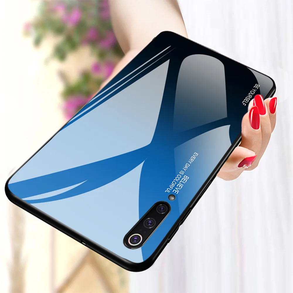 Gradient Glass Case for Xiaomi Mi 9 8 Lite CC9e A2 Redmi 5 Plus 6A Note 7 Max 3 9T Protective Cover Cases |