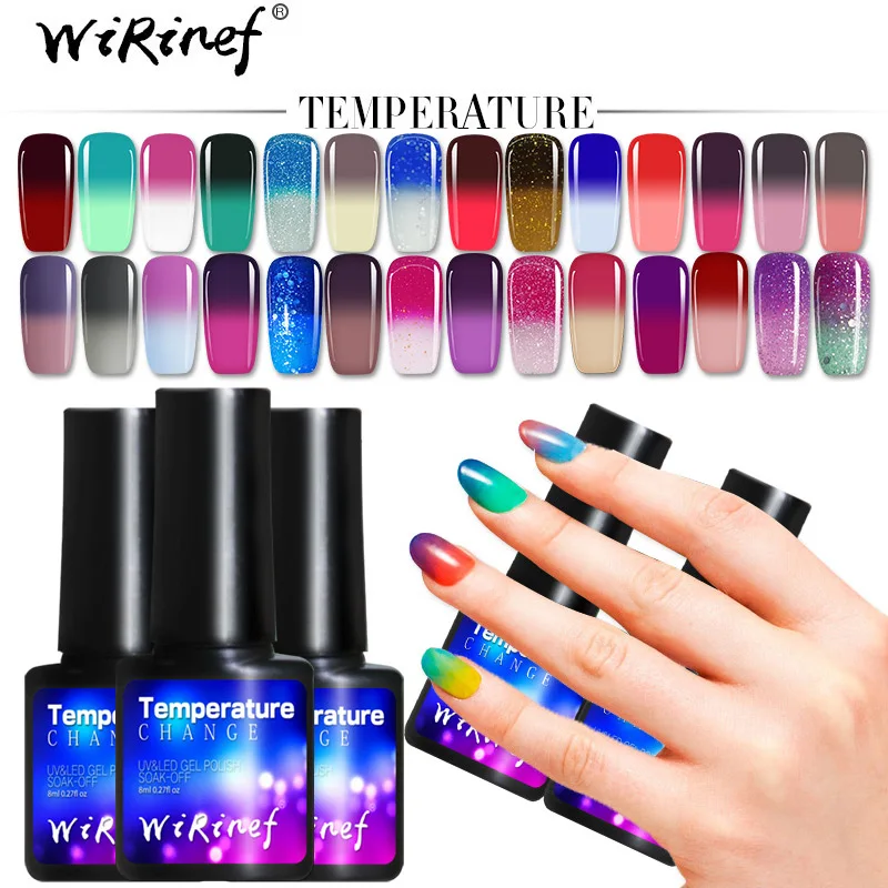 

Гель-лак WiRinef для ногтей с изменением температуры, 8 мл, лаковый хамелеон, Гель-лак для ногтей, Гель-лак для ногтей, удаляемый замачиванием, ла...