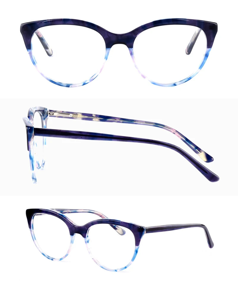 Acetate Optical Glasses Frame Women Cat Eye Frames 2019 New Fashion Print Color Myopia Computer Eyewear | Аксессуары для одежды