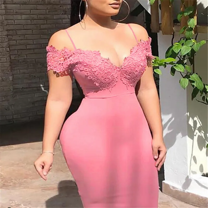 Пикантные новинки для женщин Сплошной короткий рукав Bodycon Тонкий Лето