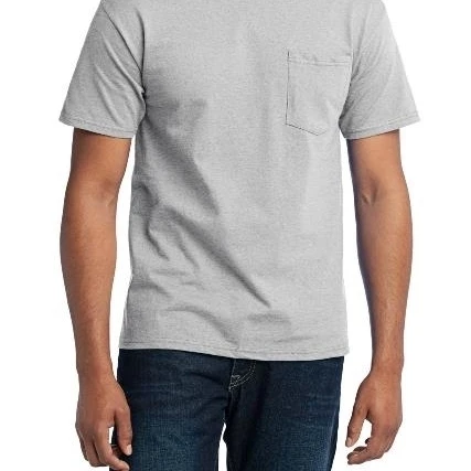 Port &amp Company PC55PT Mens Core Blend Pocket Tees Ash - 3XL Tall |