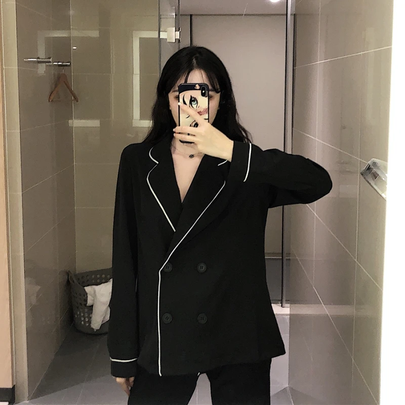 Женская рубашка Lychee с длинным рукавом в полоску|Рубашки| |