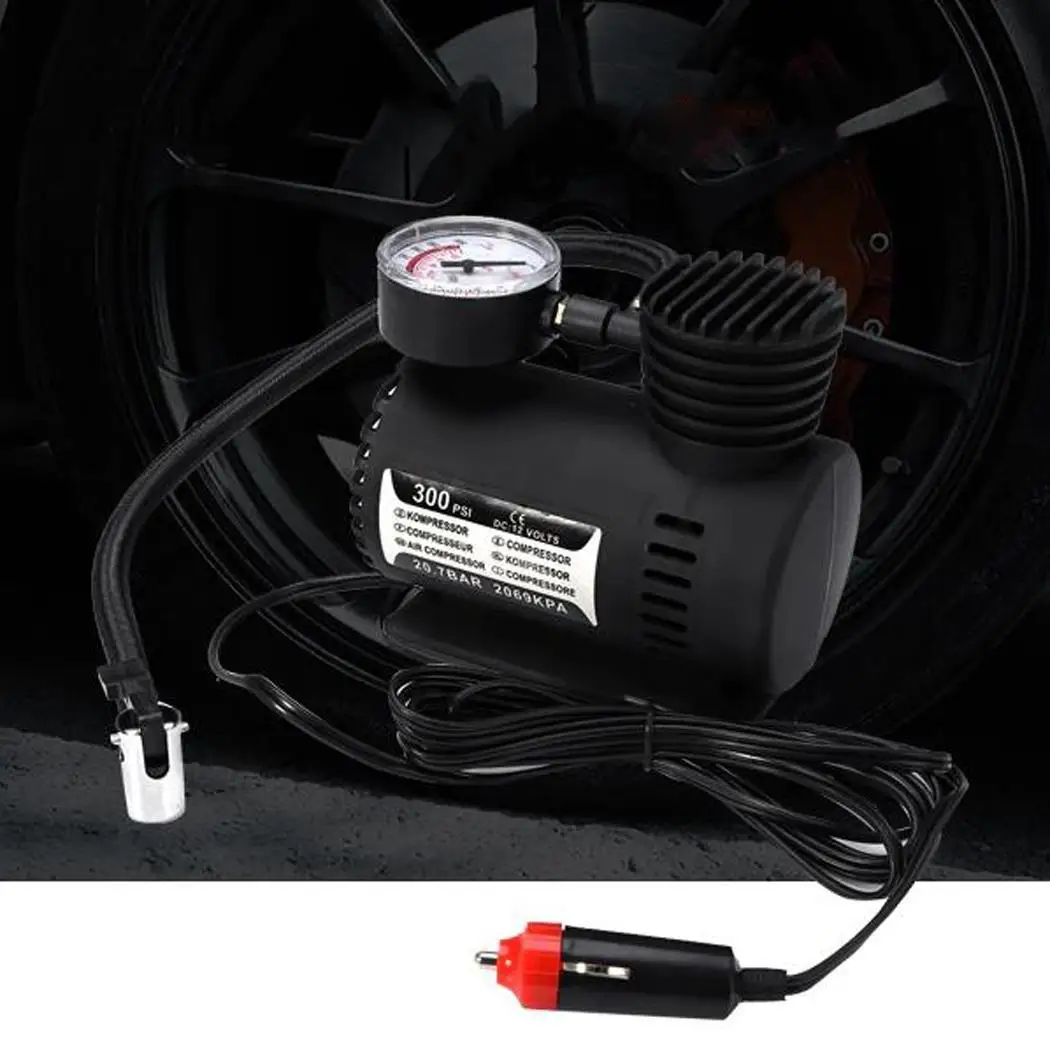 12V Portable Car Electric Air Pump Compressor Tire Inflator Motorcycle Ball Boat Auto Compressometer with 3 Inflatable Mouths | Автомобили