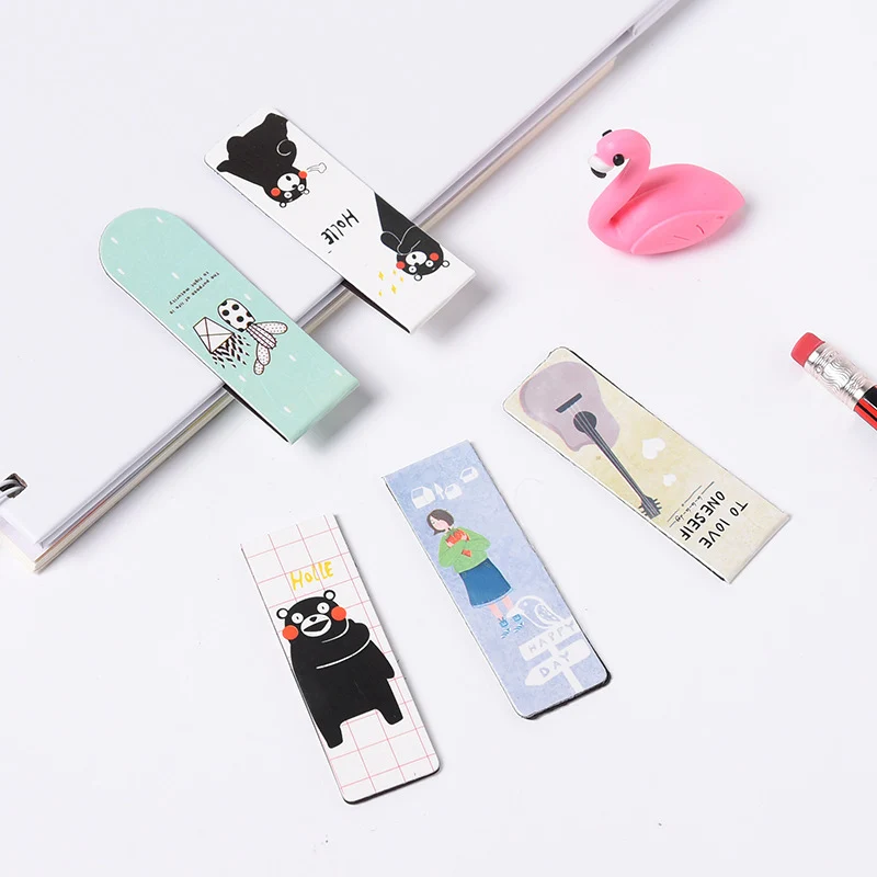 6 шт./партия Kawaii Девушка закладка Мультфильм медведь кактус магнитные закладки