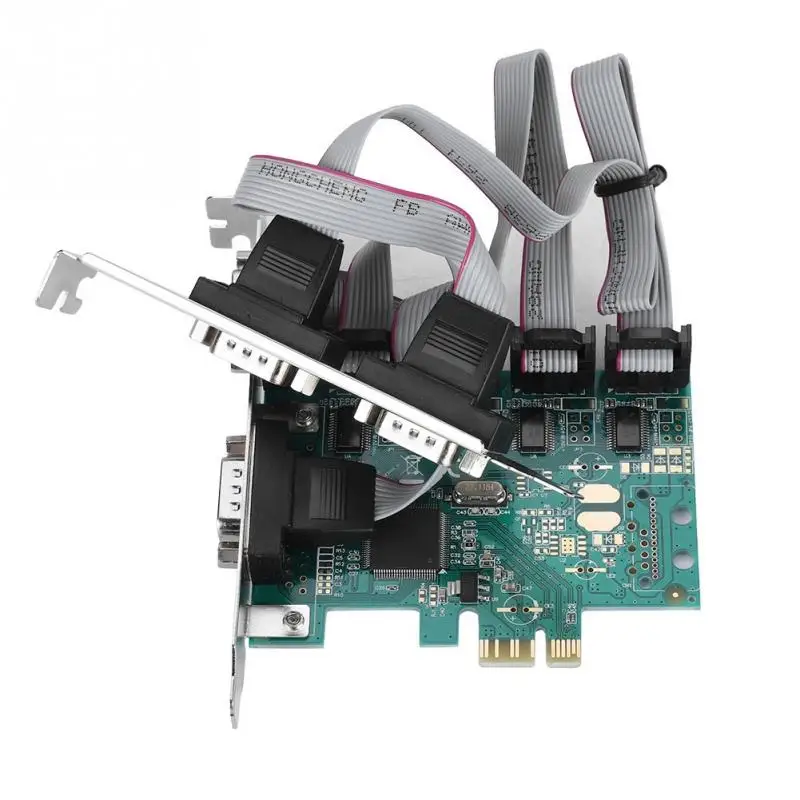 PCI E к RS232 4 портовый последовательный порт конвертер Экспресс контроллер адаптер