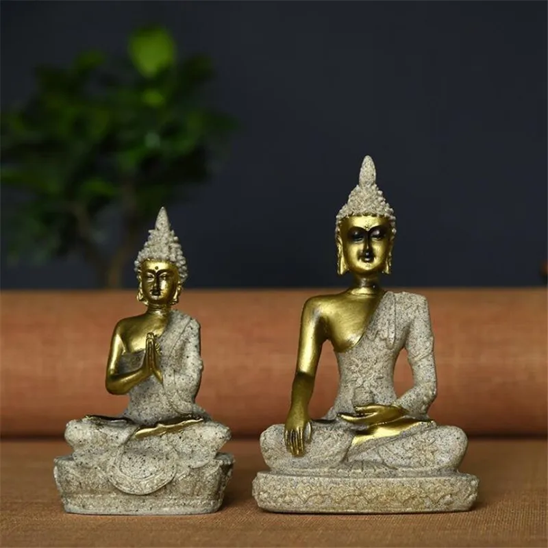 5 стилей индийский скульптура Будды статуя Песчаник смолы фигурка Таиланд