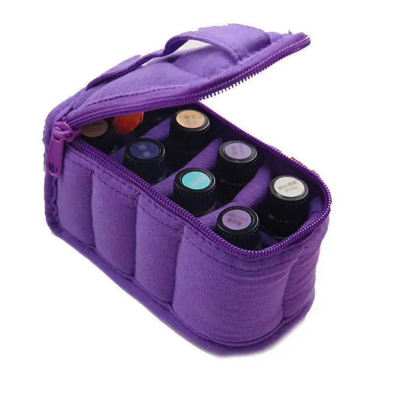 

8 Grid Essential Oil Package Cotton Portable Sub-bottle Storage Bag Travel Essential Oil Shockproof Package Home Organizer