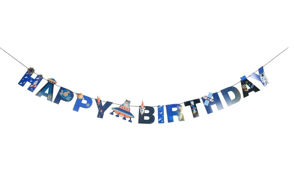 Висячие вертяшки для торта на тему детского дня рождения с надписью Happy Birthday