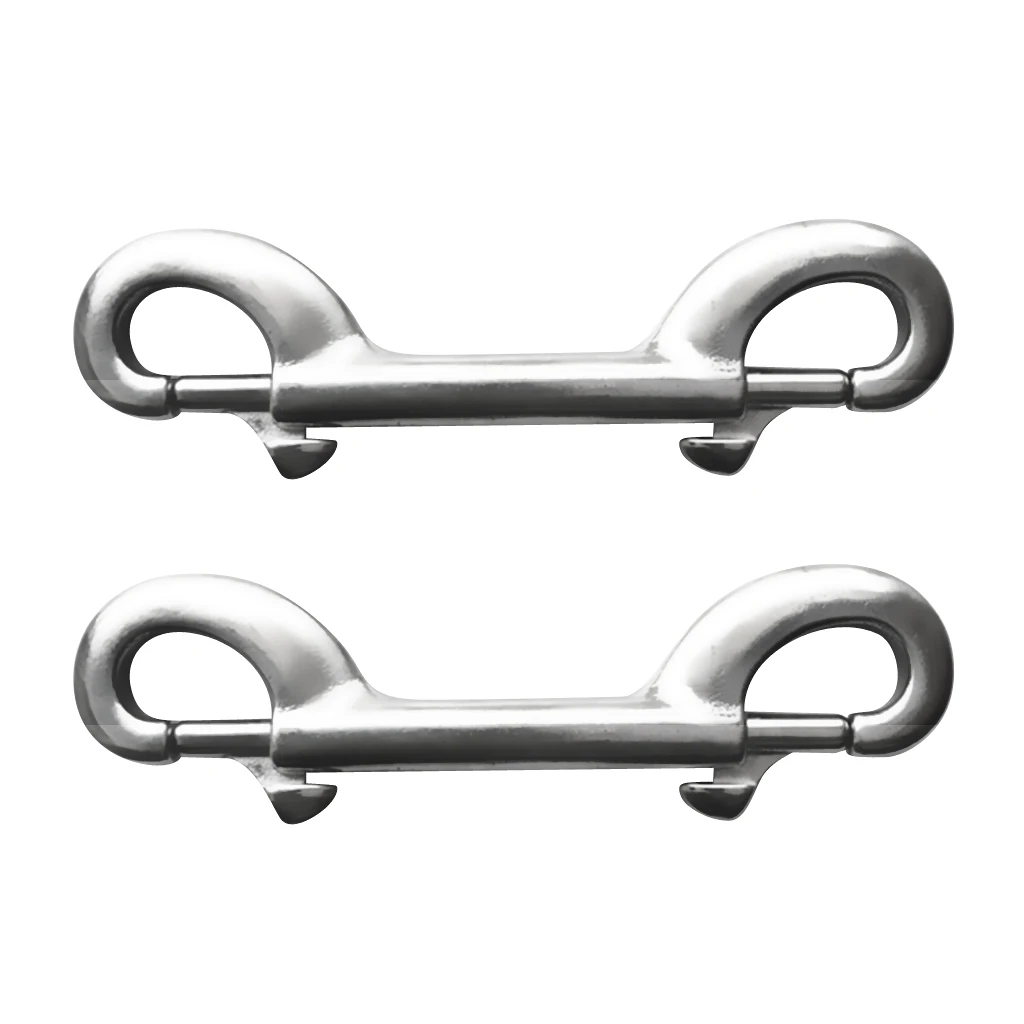 

2 Pieces 10cm Scuba Diving Snorkeling316 Stainless Steel Double Ended Snap Bolt Clip for Water Sports Diving Farm Accessories