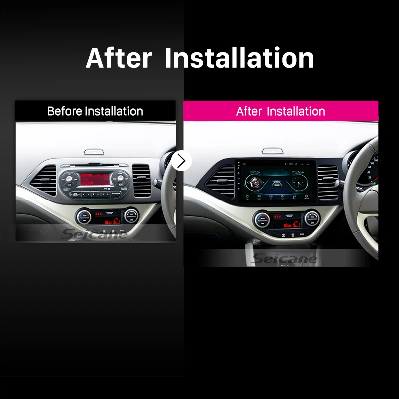 Мультимедийный плеер Seicane 9 &quotAndroid 1 GPS Navi для KIA Picanto Morning 2011 2012 2013 2014 2Din