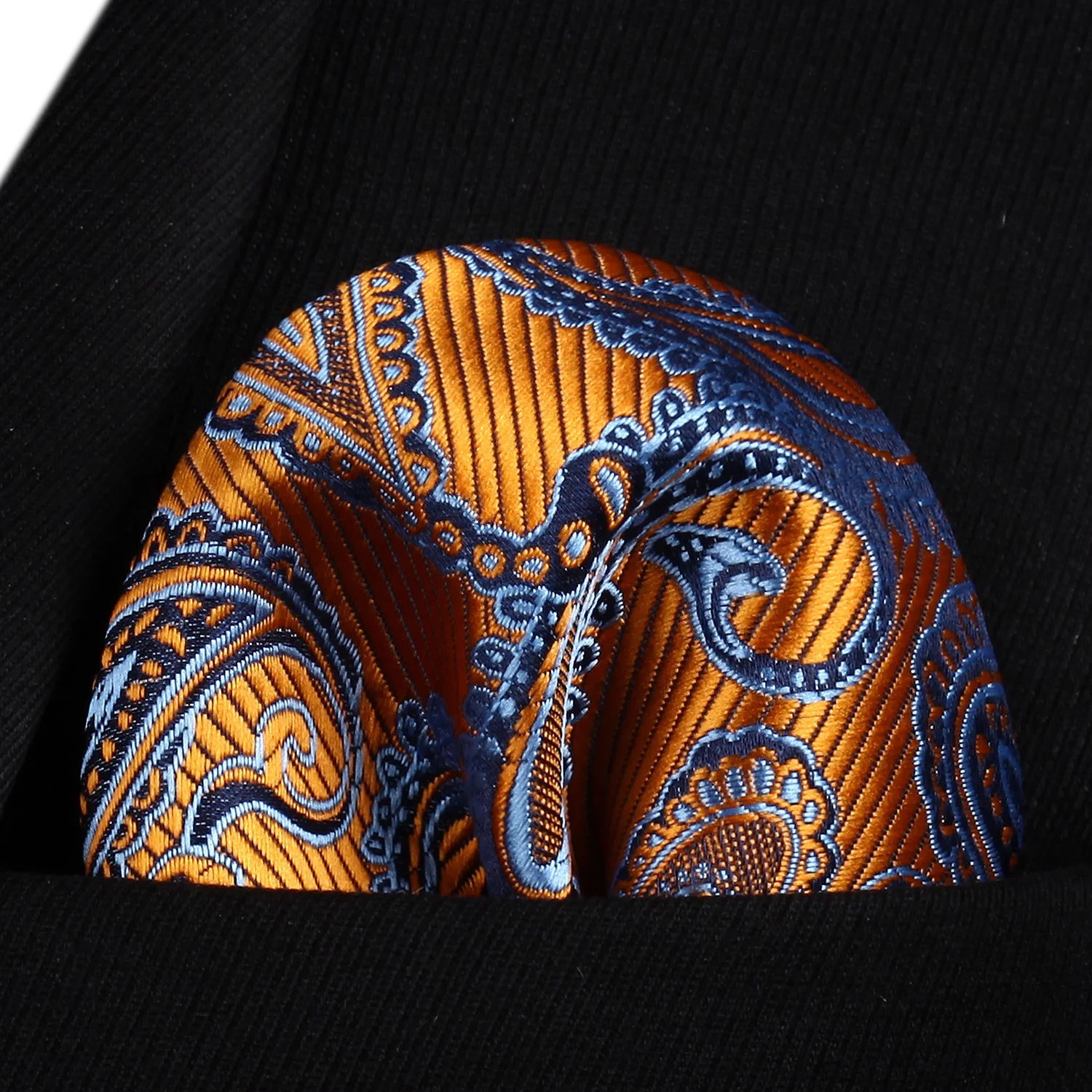 Оранжевый само-завязывающийся галстук для мужчин Paisley Classic с карманным квадратом из ткани шелка набор BP840NS для вечеринок и свадебного платка.