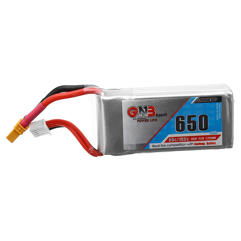 Высокая мощность Gaoneng Lipo батарея GNB 11 1 V 650mAh 80C/160C 3S RC XT30 Разъем для моделей FPV Дрон