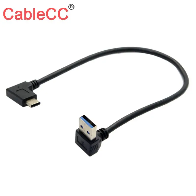 

Zihan Reversible Type C USB-C USB 3.1 Angled to 90 Degree Up Angled A Male Data Cable 30cm for Laptop & Tablet & Mobile Phone