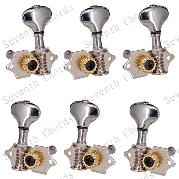 A Set Vintage Open Gear Guitar Tuning Pegs Keys Tuners Machine Head for Acoustic Electric / With Fish tail Button | Спорт и