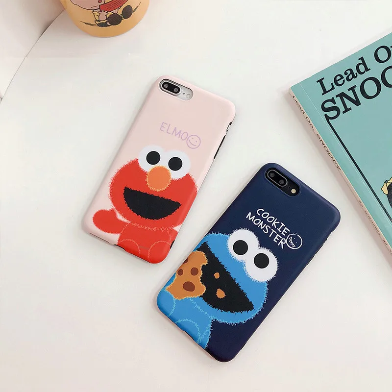 Милый мультяшный чехол Elmo с изображением печенья Улица Сезам для iPhone 6 6S Plus 7 8 X XS Max