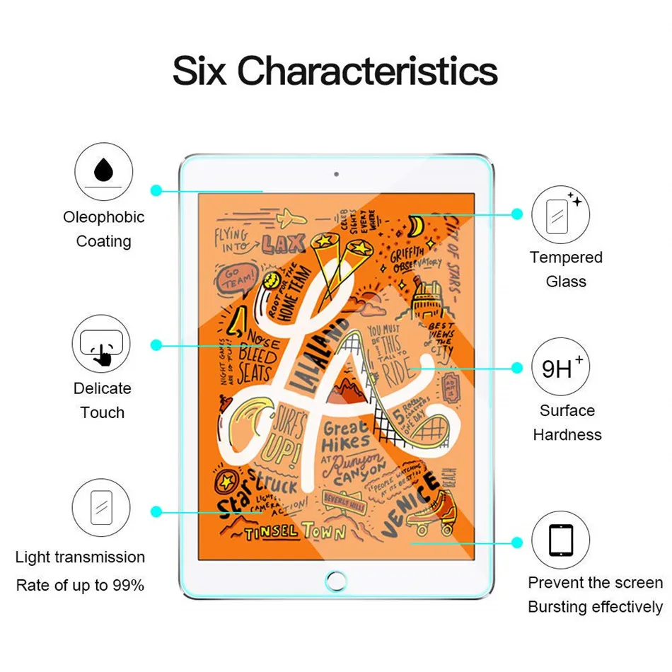 2 шт./упак. для iPad mini 5 7 9 дюйма 2019 модель A2133 Защитная пленка экрана из закаленного