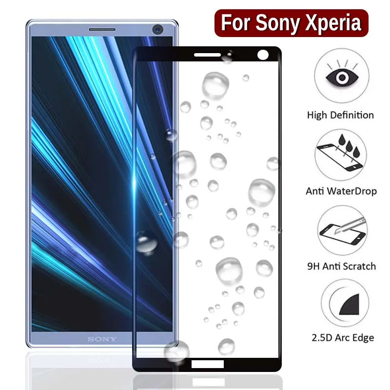 9H полная пленка для Sony Xperia 1 5 10 II XA1 Plus HD закаленное стекло защиты экрана Soni XA2 Ultra XA3