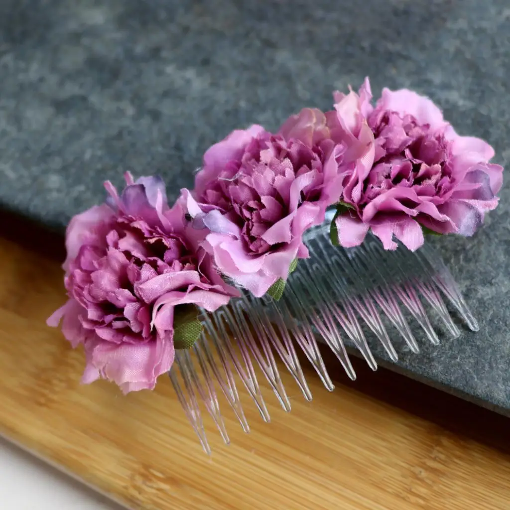 2pcs/Set Vintage Carnation Flower Comb Clip Stylish Hair Pins Headwear Wedding Bridal Accessories | Украшения и аксессуары