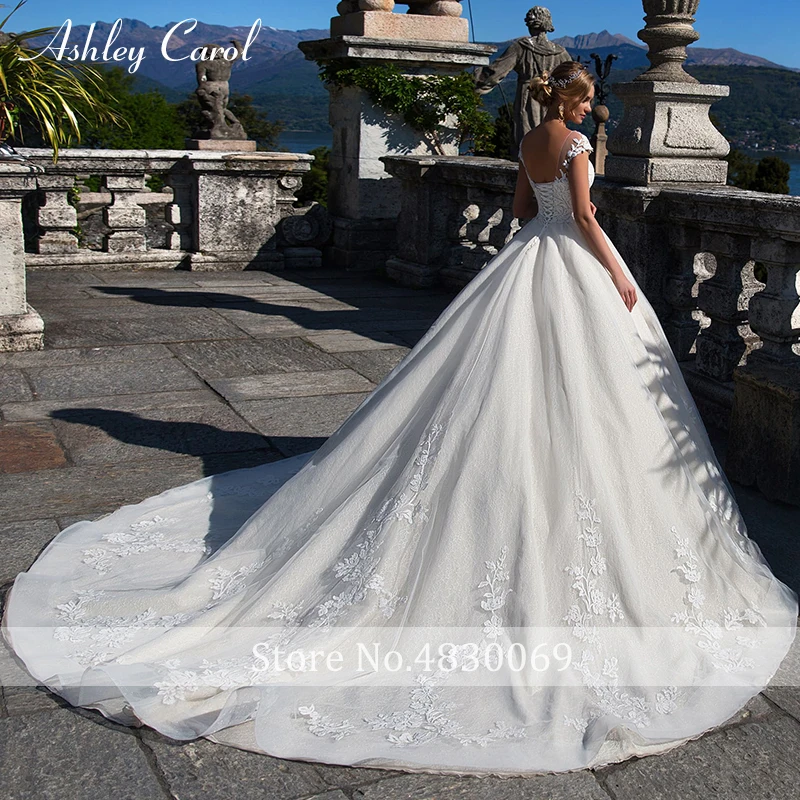 Ashley Carol винтажные Свадебные платья 2019 Мода Совок короткий дворец мечта кружева