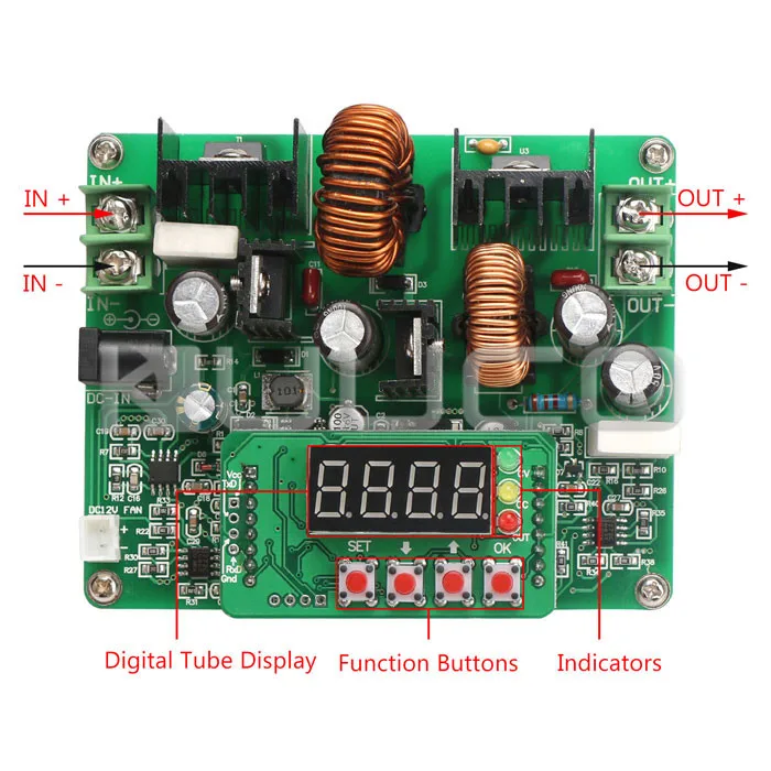 5 шт./лот Преобразователь мощности DC 10 ~ 40 В до 0 38 в 6A CC/CV понижающий модуль