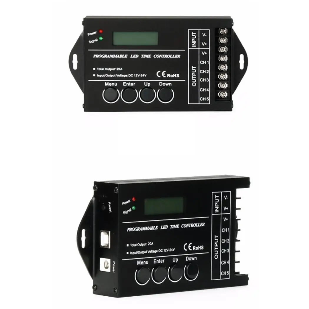 Время программируемый таймер контроллер DC12V 24V 5 20 60 &lt0 W 20A канала черный