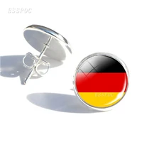 soccer fans earrings football girls glass dome ear nail jewelry spain german netherlands flag ear stud football fans gifts