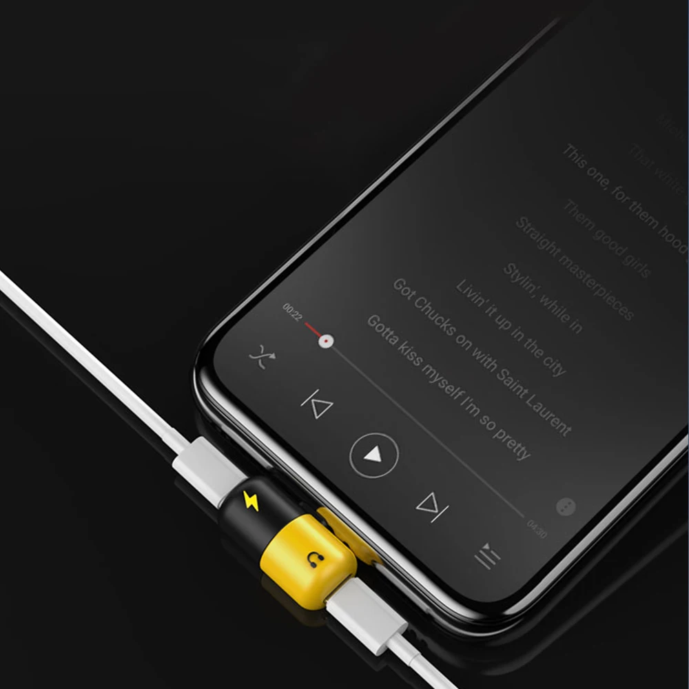 KISSCASE 2 в 1 два порта адаптер для наушников iPhone 7 8 Plus X XS Max XR зарядное устройство