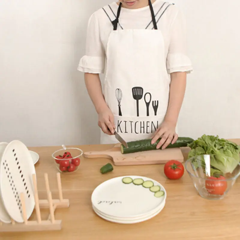 Фартук хлопковый для кухни модный фартук с карманами ресторана дома черного и