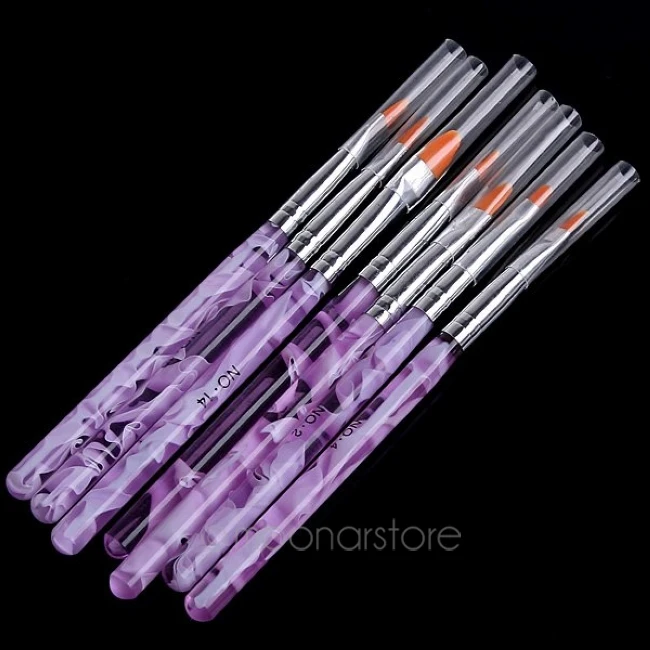 7 шт./компл. профессиональная кисть для УФ-геля мраморные точечные инструменты