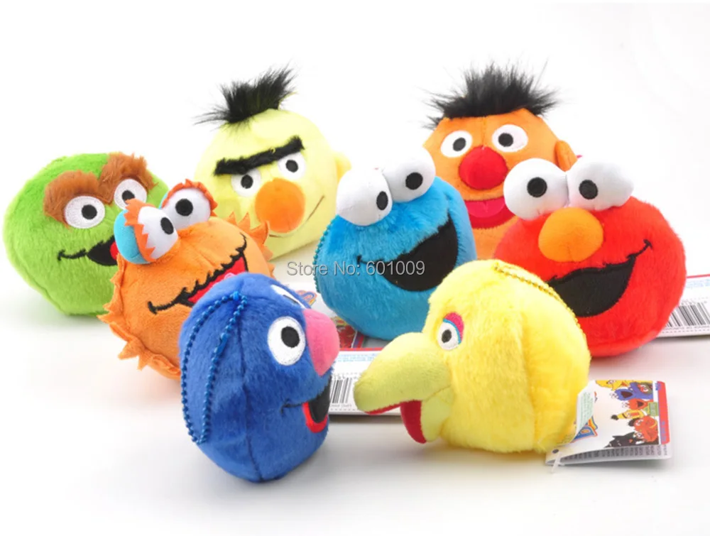 8 шт. Улица Сезам Elmo печенье Grover Bert Оскар Zoe &amp Emie Big Bird 9 см плюшевая кукла для