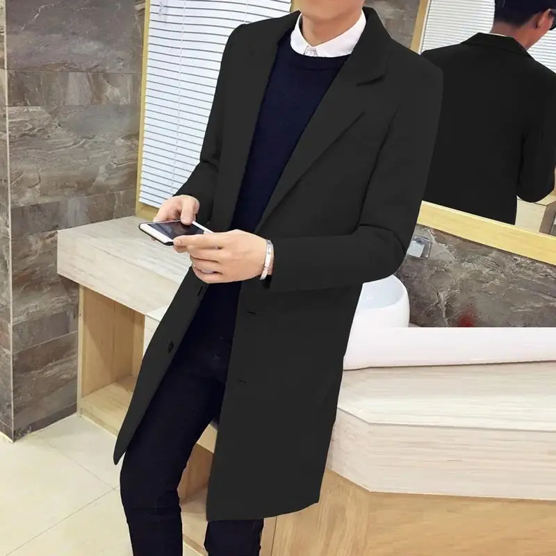Узкие Masculino Casaco компридо и куртка Chaqueta Larga Hombre манто Homme на весну зиму Hiver мужчин РК