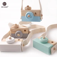 lets make nordic hanging wooden camera toys kids 1pc beech wooden camera strap wood blocks baby product gifts montessori toys
