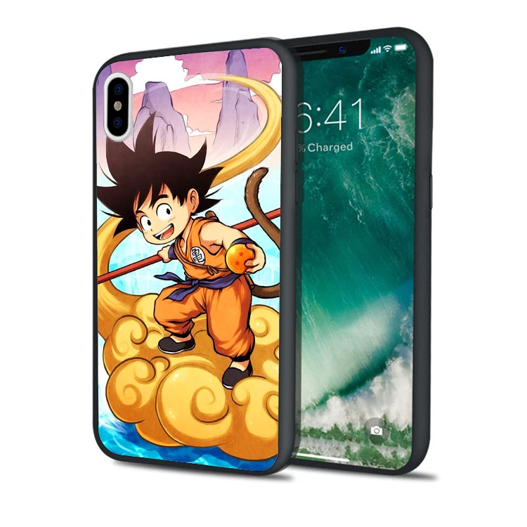 Капа Goku Dragon Ball милые черные силиконовые чехлы для телефонов iPhone XS Max XR 10X7 8 Plus 5S 5 SE 6