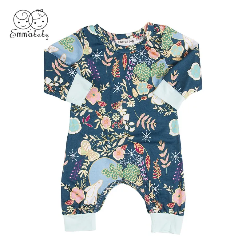 2019 Emmababy New 0-18M Cotton Newborn Baby Boys Girls Romper Jumpsuit Outfits Sunsuit Clothes |