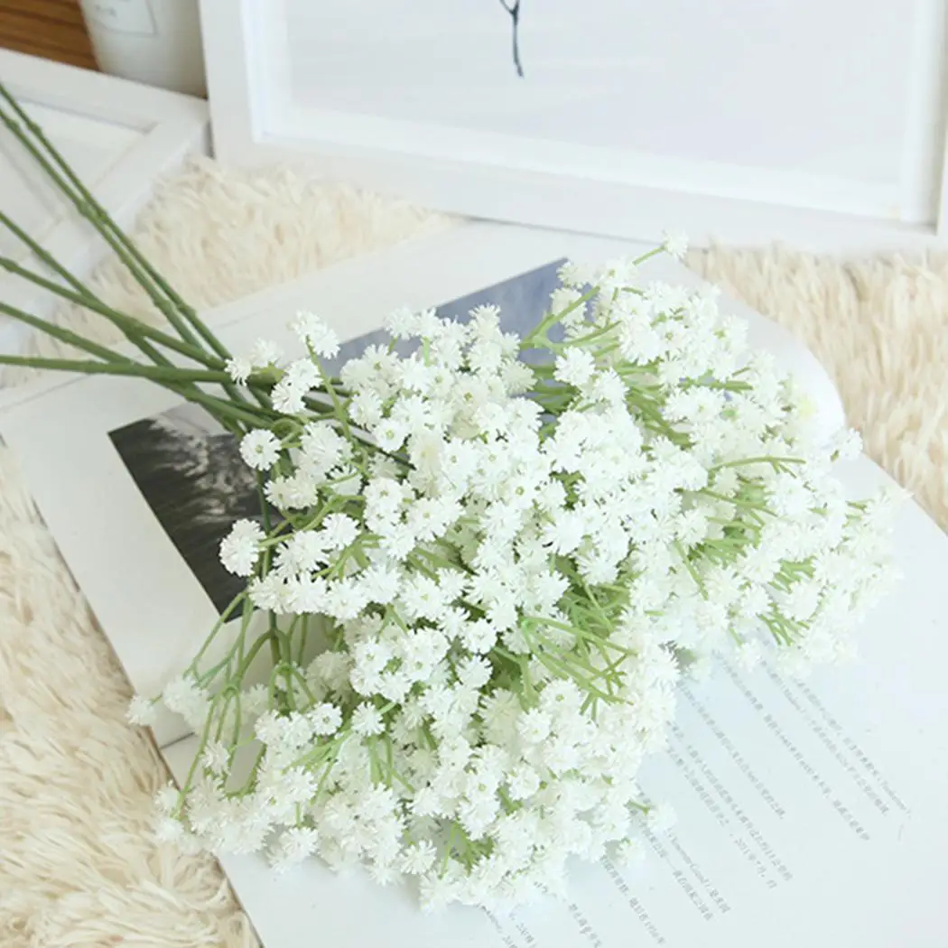 Искусственные цветы 1 шт. имитация поддельных цветов Gypsophila мягкий клей Флорес