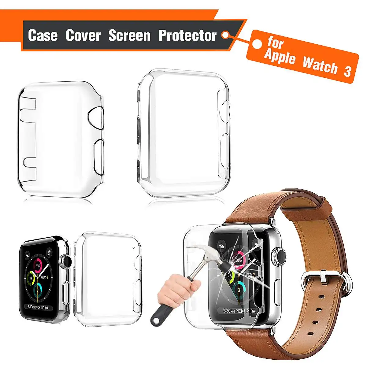 4H 0 8 мм прозрачный чехол Защитная пленка для экрана Apple watch Защитные чехлы часов