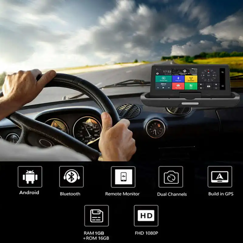 Складной автомобильный видеорегистратор 8 дюймов Android 5 1 Gps навигационные камеры