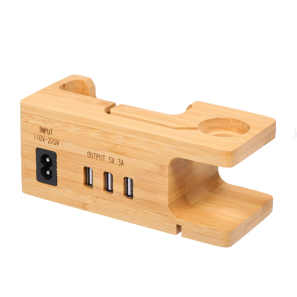 Деревянное Зарядное устройство USB зарядная станция настольная подставка