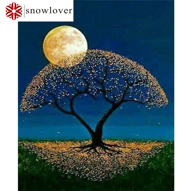 Diamond painting full square 5D beautiful night diamond cross stitch mosaic home decoration | Дом и сад
