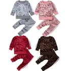 4 вида цветов для маленьких девочек; одежда для маленьких девочек; Спортивный комплект; свитер; футболка; леггинсы; штаны; От 2 до 5 лет