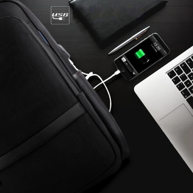 Men 15.6inch Computer Bag Pack External Usb Charging Port Waterproof Laptop Backpack Anti Theft Travel Notebook Mochila | Багаж и сумки