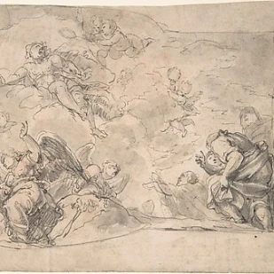 Плакат &quotвознесение Христова&quot Ханс Георг Асам (немецкий ротт АМ ИНН 1649 &quot1711