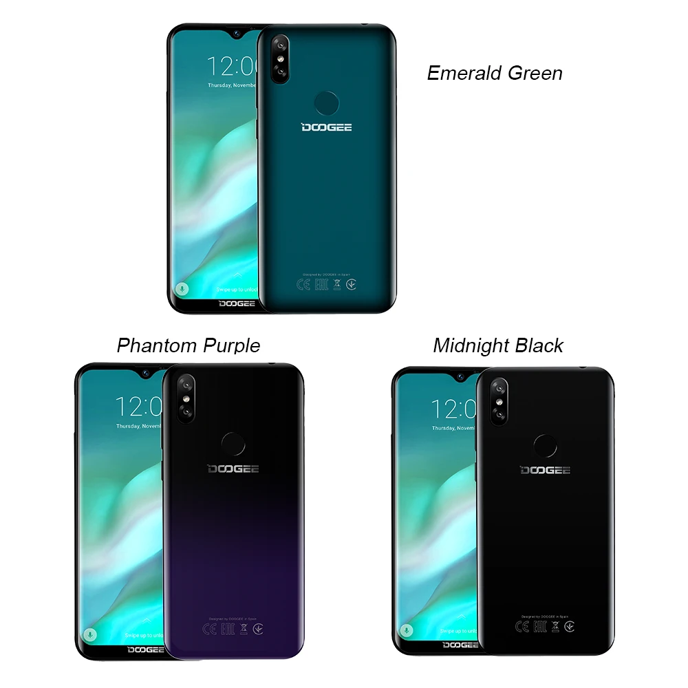 Смартфон DOOGEE Y8 Android 9 0 FDD LTE 6 1 дюйма 19:9 LTPS экран MTK6739 3 Гб RAM 16 ГБ ROM 3400 мАч две sim карты