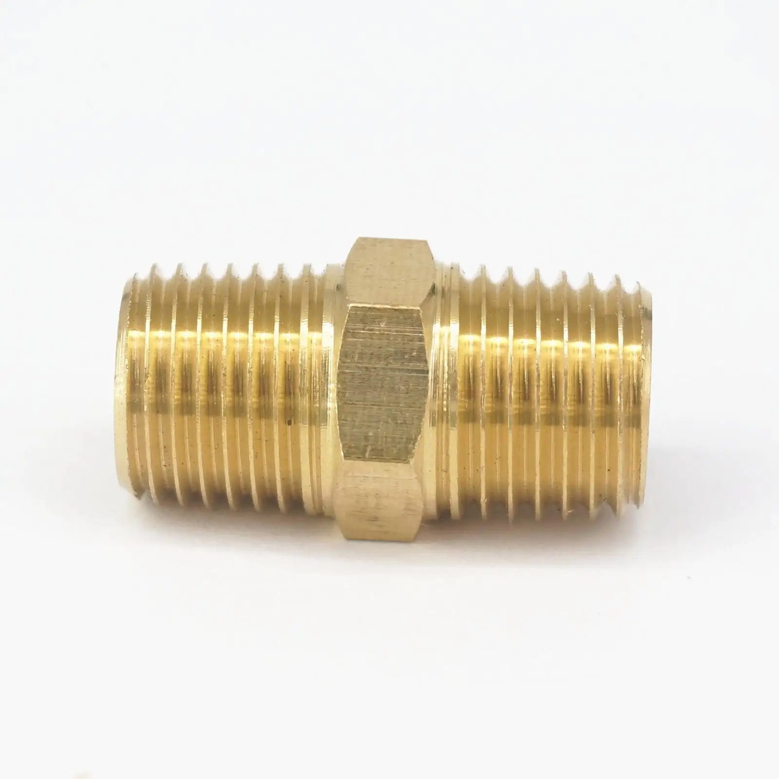 Латунный штуцер для труб 1/4 дюйма BSPT x NPT с шестигранной головкой максимальное
