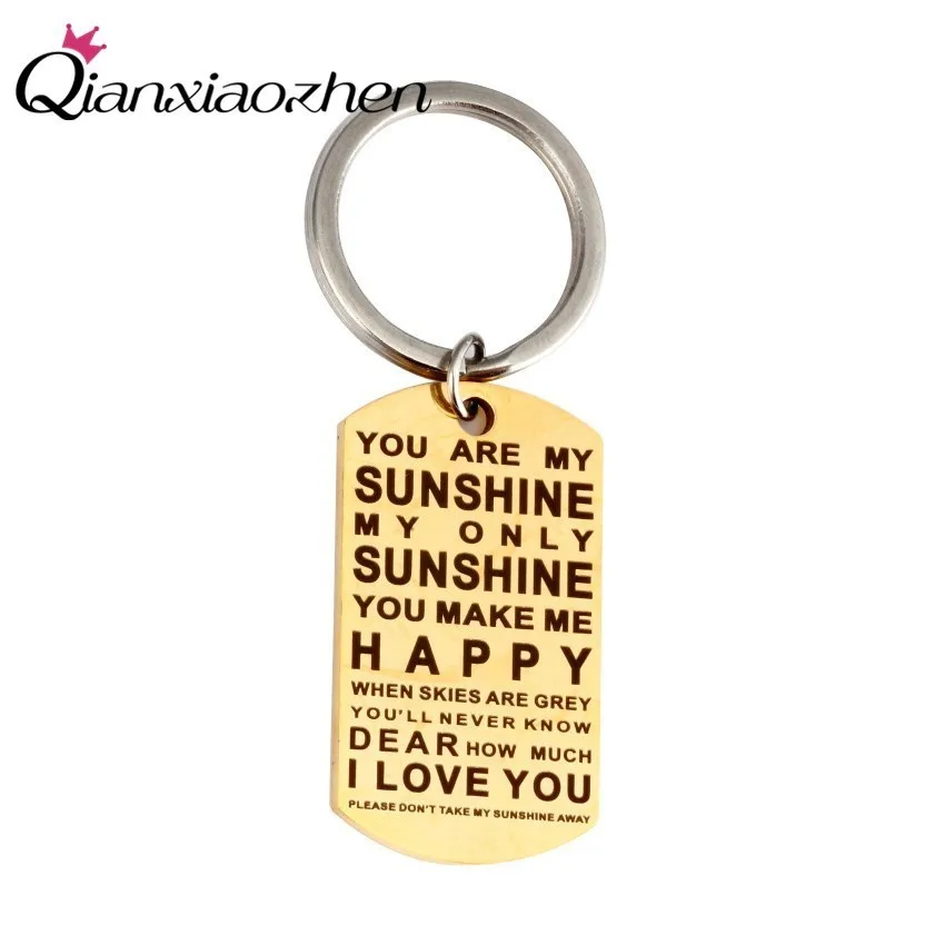 Qianxiaozhen YOU ARE MY SUNSHINE ONLY Keychain Boyfriend Gift Valentine's Day Birthday Favors Present Girfriend | Дом и сад