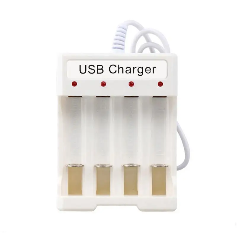 USB Universal Battery Fast Charger 4 Slot Smart Adjustable Charging for Standard AA AAA Adapter | Электроника